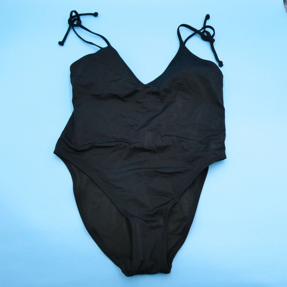 PINK Victoria's Secret One Piece Swimsuit Womens Extra Large Black Tie Strap XL